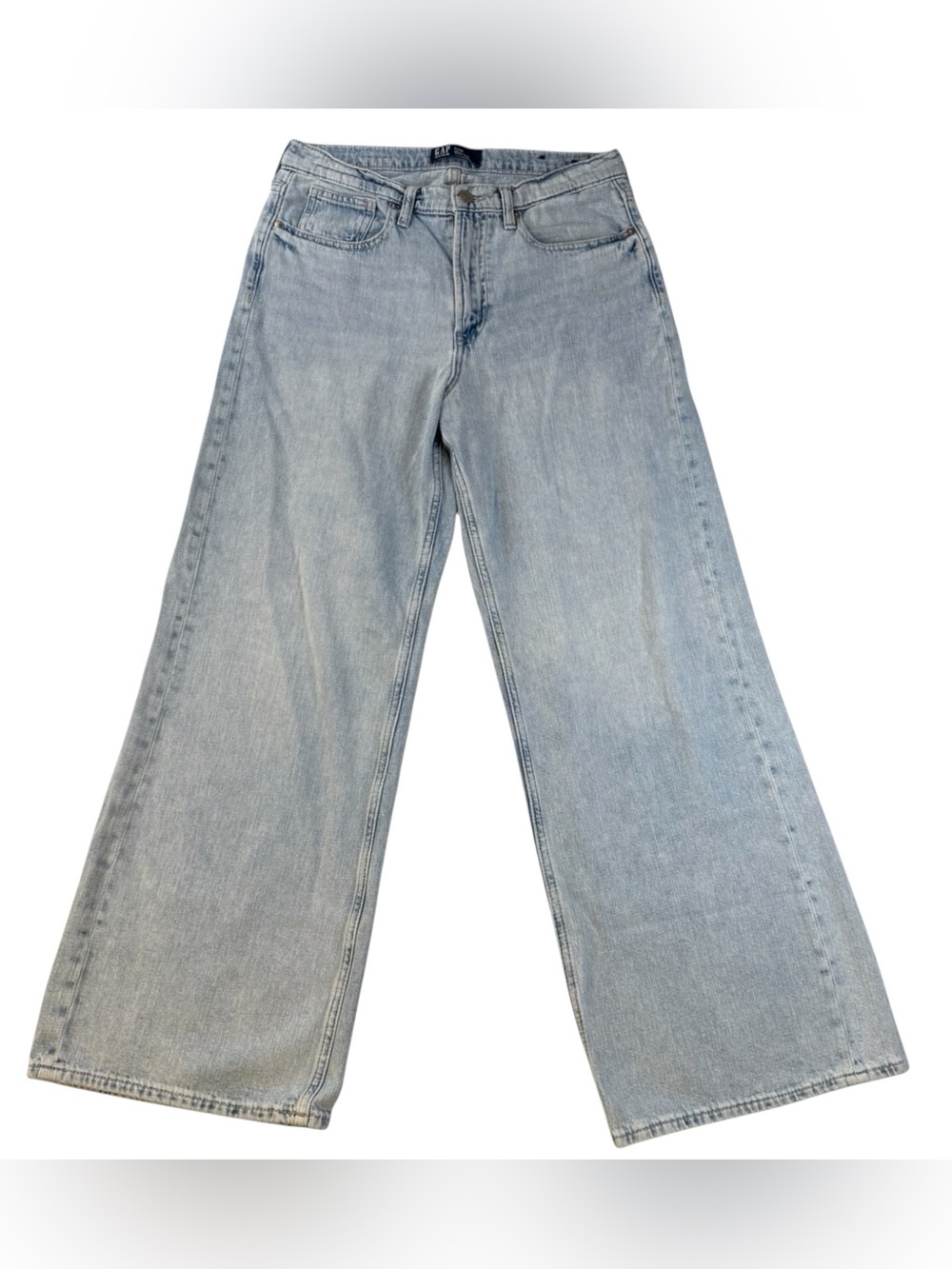 GAP High Rise Wide Leg Jeans Light Wash Denim Women’s Size 28 Regular